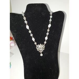 A Statement Necklace Costume Jewelry AB Rhinestones And Beads Victorian Inspired